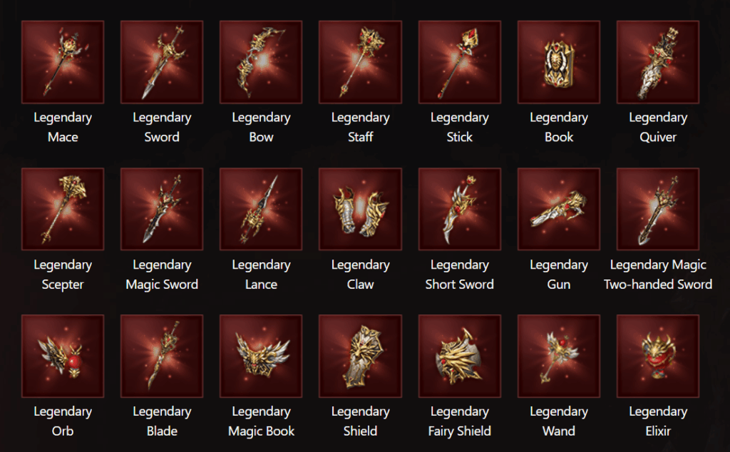 New 'Legendary' gear added, a higher tier of Mastery items,
upgradable from Mastery Tier 10 weapons and armor!