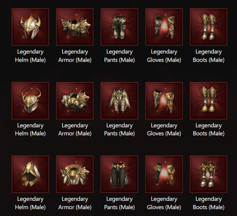 New 'Legendary' gear added, a higher tier of Mastery items,
upgradable from Mastery Tier 10 weapons and armor!