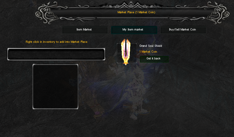 Removing an item from the Market in MU Online