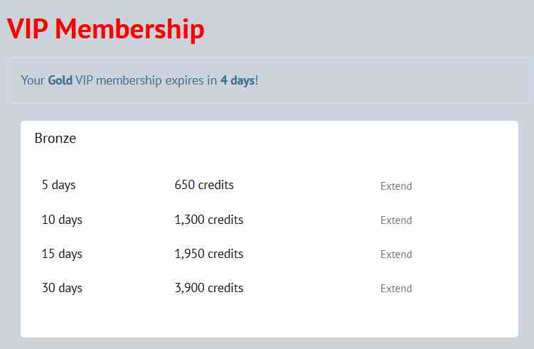 VIP Membership screenshot